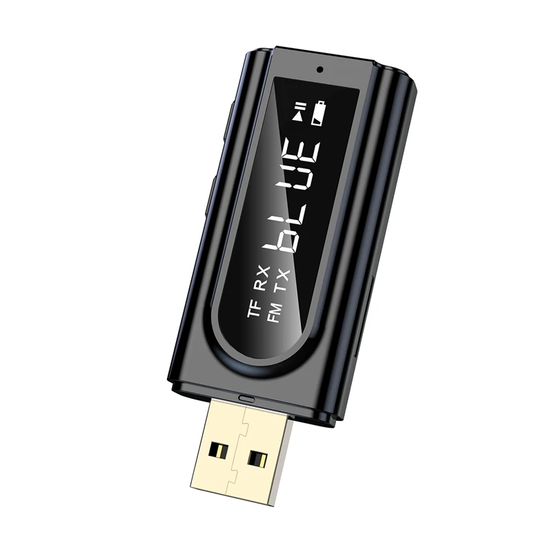 Bluetooth Receiver Transmitter BT5 0 FM Modulator Card Reader 3 5mm AUX Adapter for Headphones Speakers Handsfree Kit