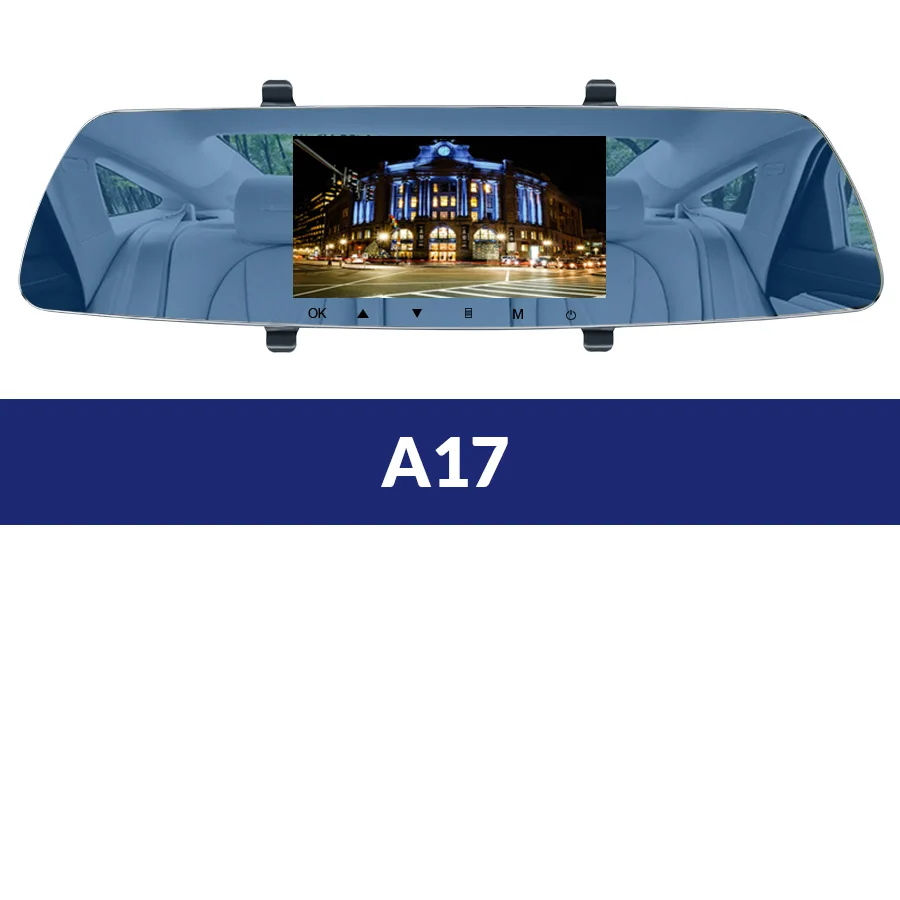 A17 E-ACE Автомобильный видеорегистратор FHD 1080P зеркало заднего вида g-сенсор видеорегистратор ночного видения видеорегистратор Двойной объектив Автомобильная камера с объективом заднего вида - Название цвета: A17