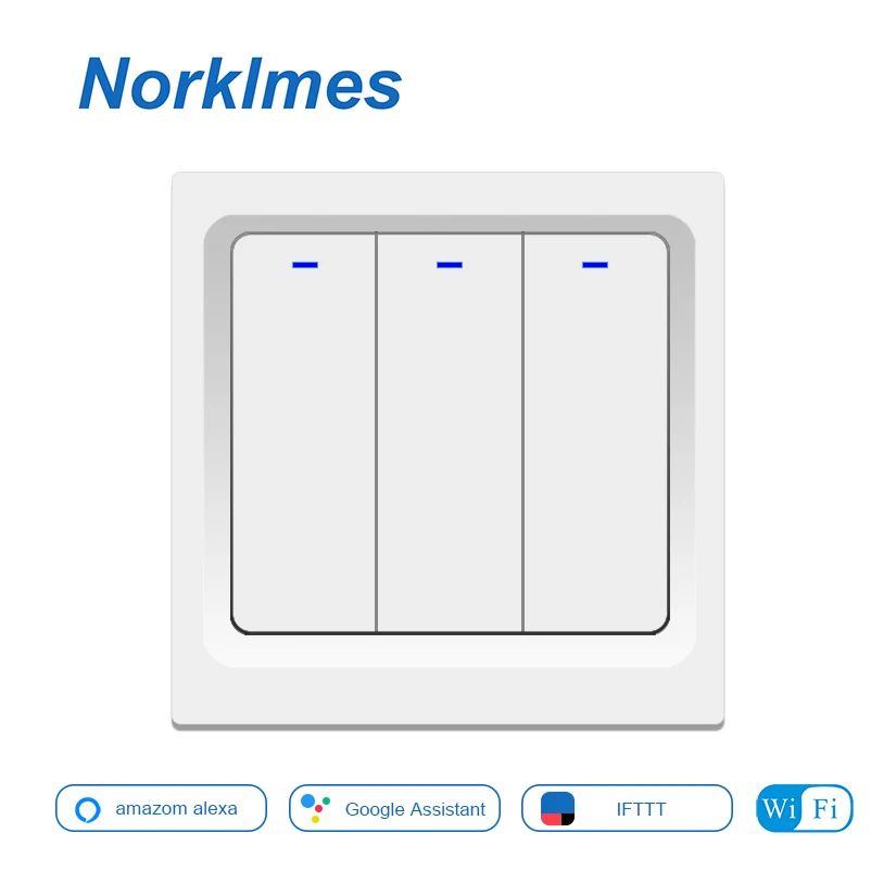 1, 2, 3 банда, 2 способа, WiFi, умный переключатель, AC 85 в, 220 В, настенный светильник, переключатель, стандарт ЕС, беспроводной, умный дом, переключатель, рабочий Google Amazon - Цвет: A-3 Gang