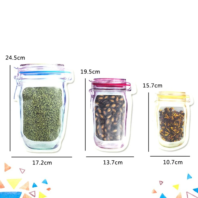 Горячее предложение-30 шт Mason Jar сумки на молнии Снэк сэндвич Ziplock сумки многоразовые герметичные мешки для хранения герметичные пакеты для хранения еды