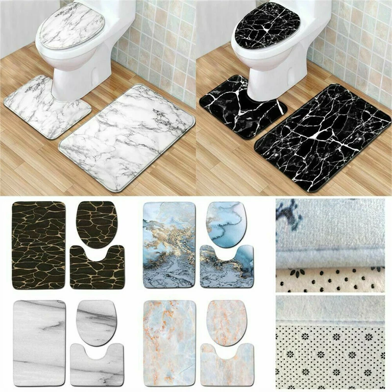 Marble Toilet Seat Cover Marble Carpet Bathroom Marble Bathroom Decor 3 Pcs/set Aliexpress