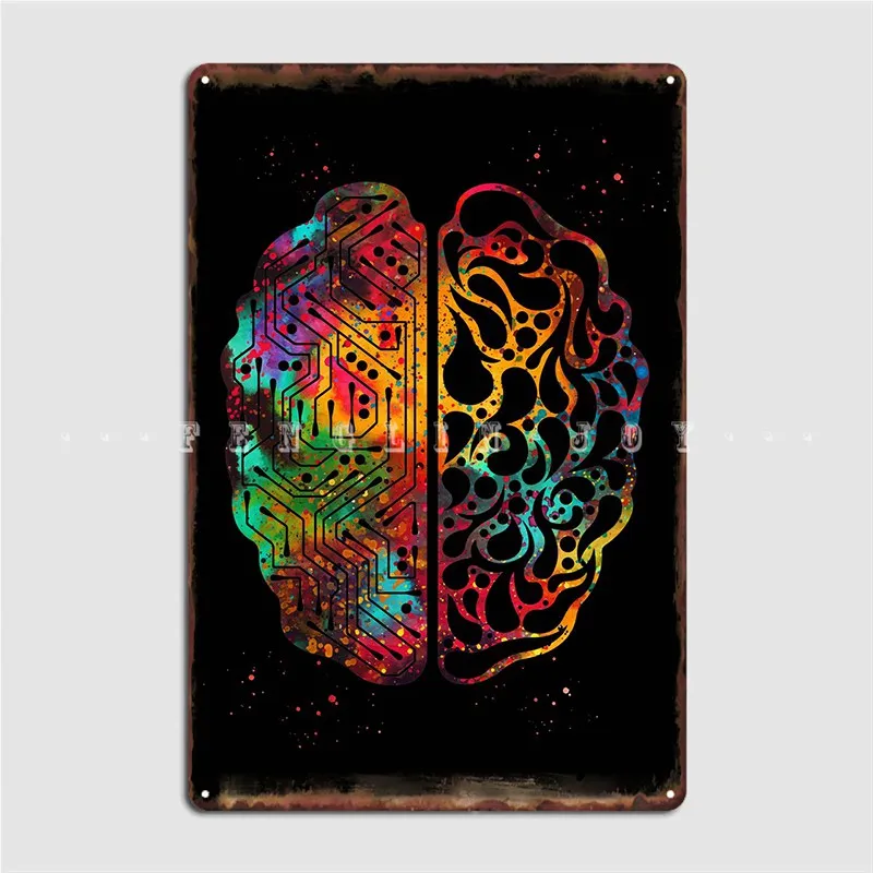 

Искусственный интеллект, металлический знак, таблички, клубный бар, клувечерние, забавный жестяной знак, плакат