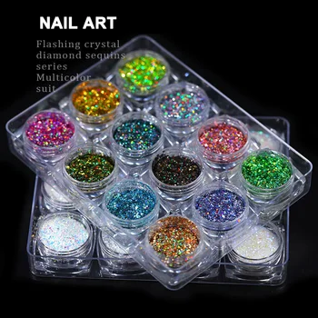 

12-color Nail Art Shiny Sequins Exquisite Irregular Flake Glitter Nail Polish Tool Decoration MP789