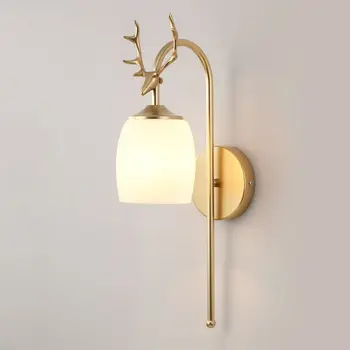 

loft living room decoration blue wall light bed wall lamp mirror light wood corridor bedroom dining room wall lamp