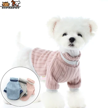 

SUPREPET Turtleneck Sweater Dog Custumes Fashion Version Puppy Accessorie Chihuahua Clothes Warm Winter Dog Hoodie Striped