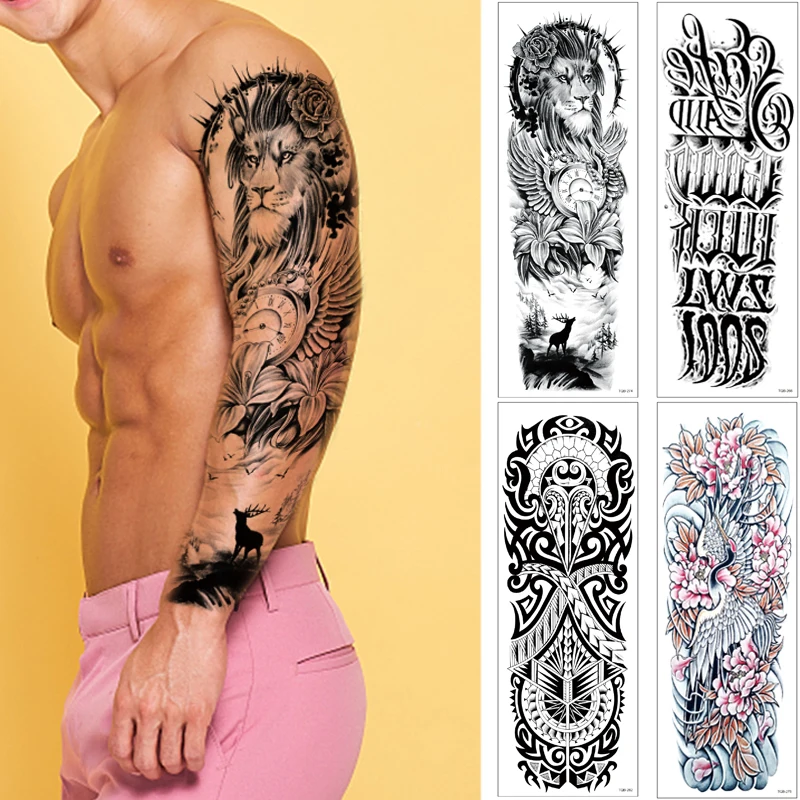 

1Sheet Full Arm Temporary Tattoos for Men and Women (L19“xW7”),Realistic Fake Tattoos Waterproof and Long lasting