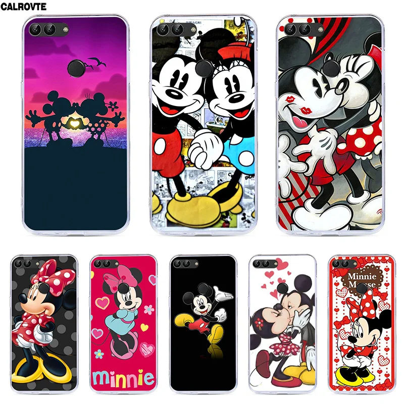 

CALROVTE Case For Huawei P Smart 2018 Silicon Minne Mickey Phone Cover For Huawei Enjoy 7S Case Mickey Marble Soft TPU