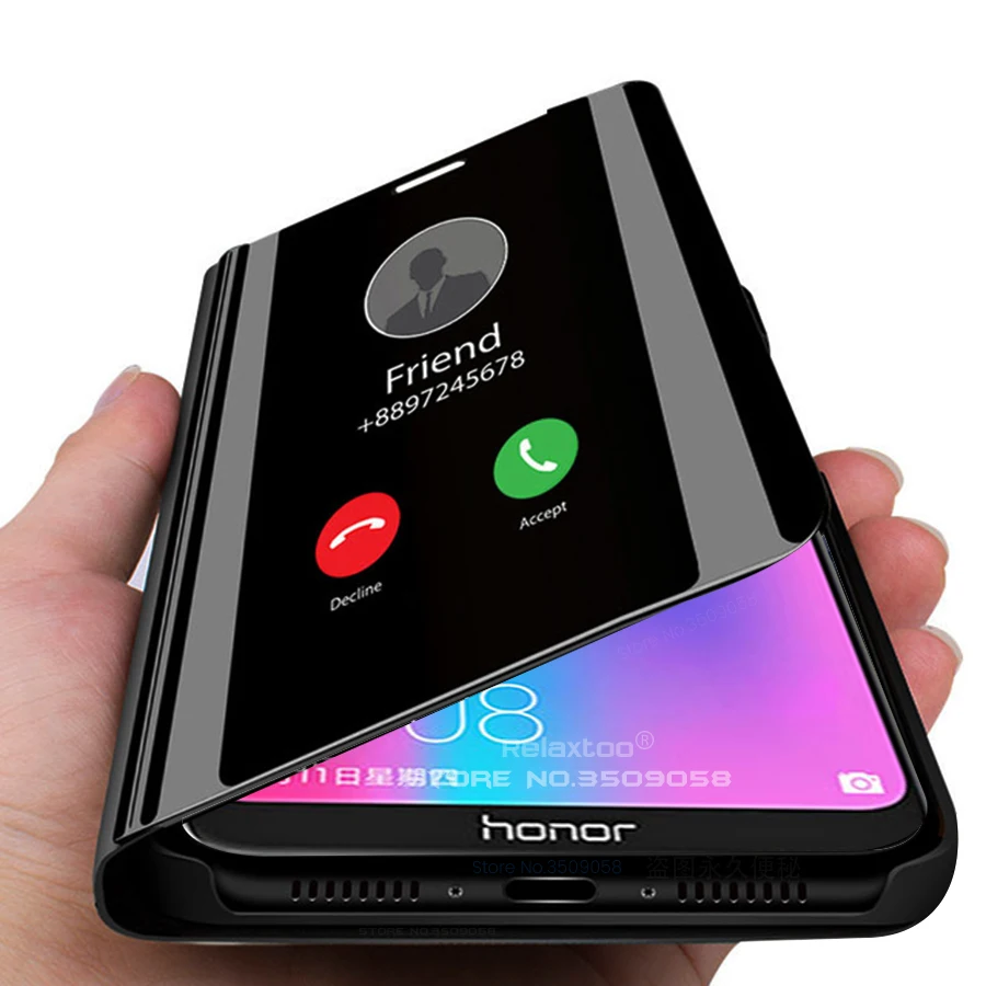 

honor8c BKK-LX2,LX1,L21 cover mirror flip case for huawei honor 8c 8s 8a 8x honor8s honor8a honor8x honer 8 s a c x stand case