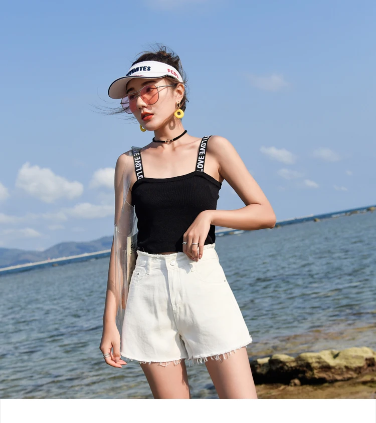Denim Shorts Women's Summer New Style WOMEN'S Dress Korean-style High-waisted Loose-Fit Korean-style Versatile Fringed Deni