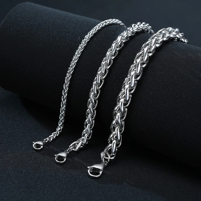 Vnox Never Fade Solid Stainless Steel Men Chain Bracelet