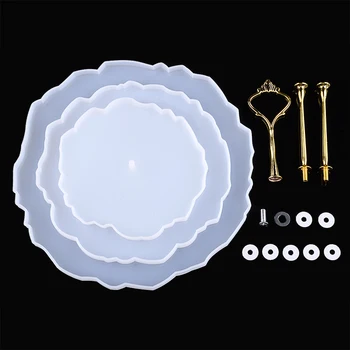

1pc Fruit Tray Mold 3 Layer Fruit Plate Tea Tray Silicone Mold Coaster DIY Resin Epoxy Mould Sets For Home Supplies