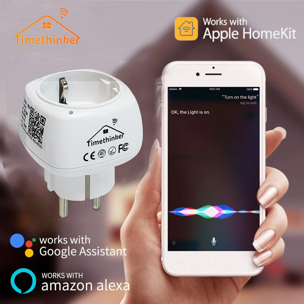 ONVIS Prise intelligente Connectée Homekit WiFi 2,4 GHz Contrôle Vocale Compatible avec Siri Alexa Google Mesure de onsommation et Minuterie Télécommande pour iOS Android Pas de Hub 