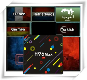 

H96 MAX Android 9.1 TV BOX 4/32G support French/Arabic/Netherland/Turkish/India/EX-YU/UK/Africa/Germany/Swenish/Portugal IPTV