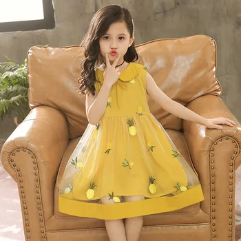 

baby summer dress Girl's embroidered dress enfant birthday Princess Dress bow floral children's Puff dresses 3-12y girl vestidos