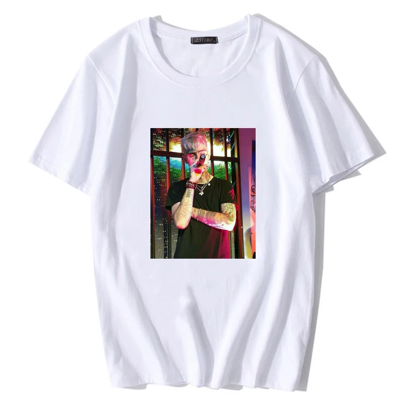 Хип-хоп Lil Peep уличная Футболка с принтом персонажа певицы для мужчин Harajuku модные Забавные топы Swag Rapper support T-Shirt S5MC114