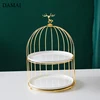 Golden Deer Decorative Cake Stand Creative Three Layers Bird Cage Iron Frame Dessert Display Plates Afternoon Tea Decoration 5