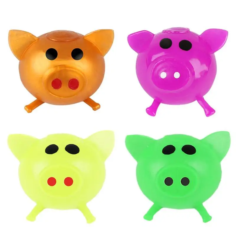 4pcs Adult Decompression Toy Cartoon Pig Head Fidget Pressure Vent Ball Stress Relief Hands-on Brain Grasping Ability Training | Игрушки и