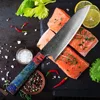 XITUO Chef's Nakiri Knife 67 Layers Japanese Damascus Steel Damascus Chef Knife 8 Inch Damascus Kitchen Knife Solidified Wood HD ► Photo 2/6