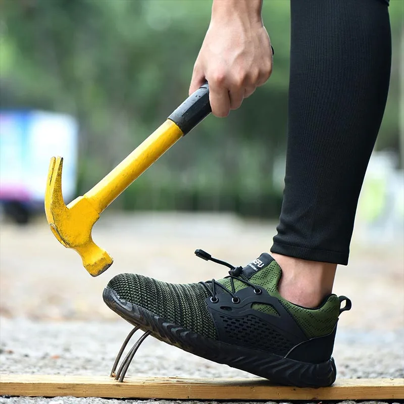 Skup SUASEEX buty robocze bhp mężczyźni antypoślizgowe buty do pracy kobiety stalowe czapki buty odporne na przebicie Anti smashing Indestructiable Shoes