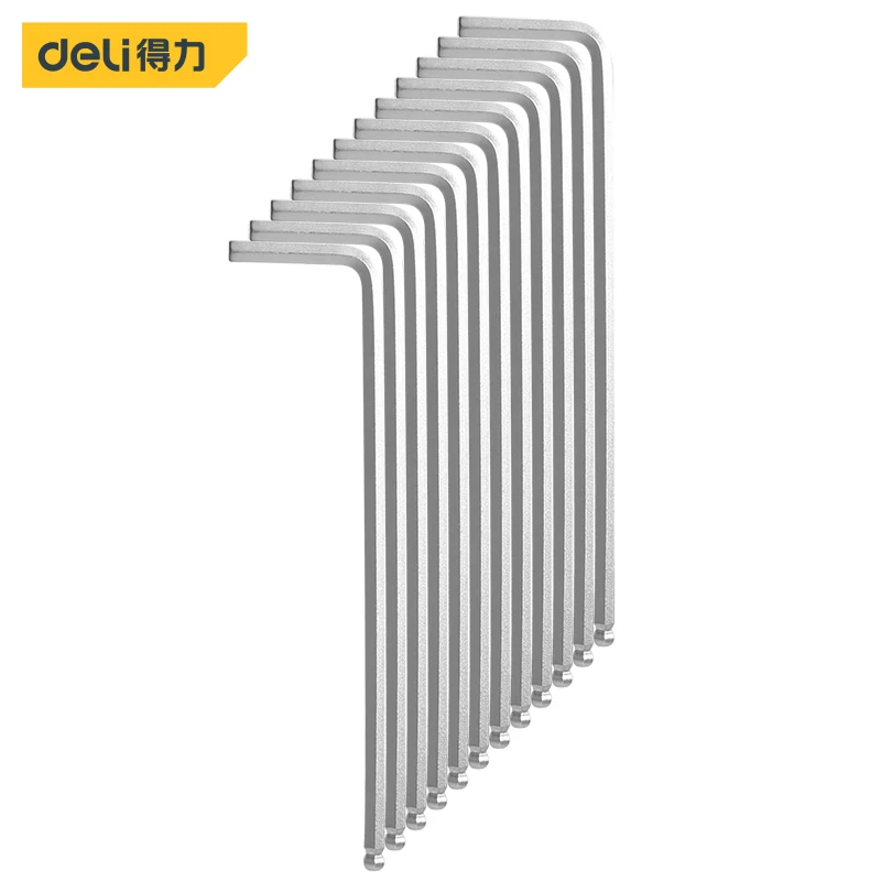 

Deli 12Pcs/Set Durable Ball End Hex Wrench Allen Key Hand Tools Metric Allen 3mm Hexagon Keys Double-End L-Type Hex Spanner