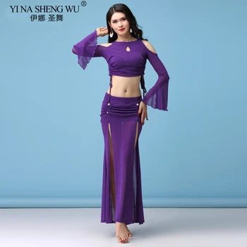 

New Belly Dance Clothes Suit Autumn Winter Dance Skirt Long Split Sleeve Top Skirt LadyGirl Sexy Costume ,M,L,XL,Free Shipping