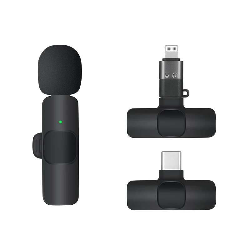 K9 Wireless Lavalier Microphone Studio Gaming for iPhone Type C PC 