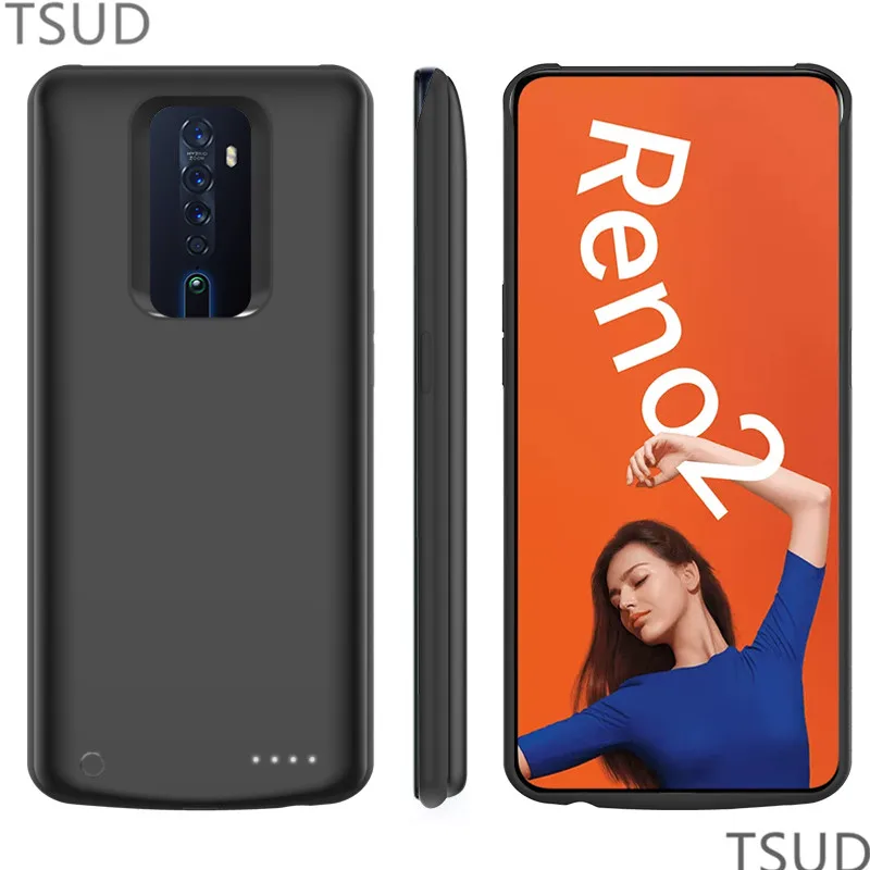 

6500mah high power bank charger case for OPPO Reno 2 external portable soft frame charging case for OPPO Reno 2 luxury 2 in 1