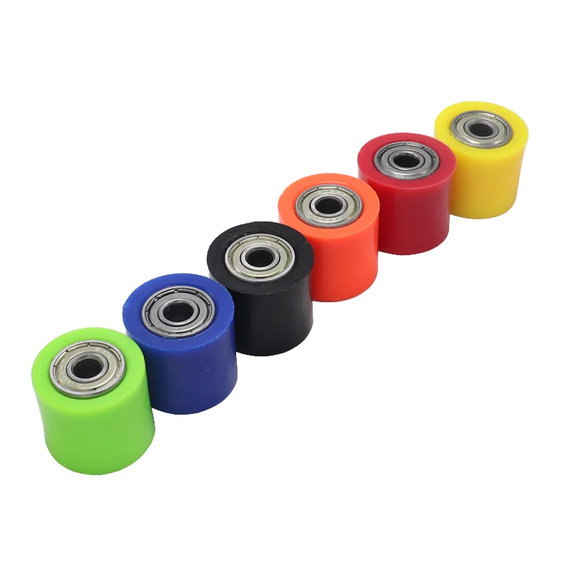 Motorcycle Chain Tensioner Pulley 8mm 10mm Drive Chain Roller Pulley Wheel Slider Tensioner Wheel Guide For Street Bike Enduro Motorcycle Motocross ATV CRF CR XR