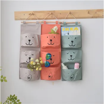 

Wall Hanging Storage Bags Linen Closet Children Room Organizer Pouch For Toys Books Cosmetic Sundries Organizer