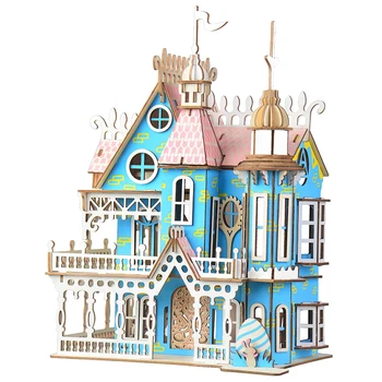 

Wooden Dolls House Furniture Toys DIY Assembly Dollhouse Miniature Doll House For Girls Gifts Children Puzzles Toys