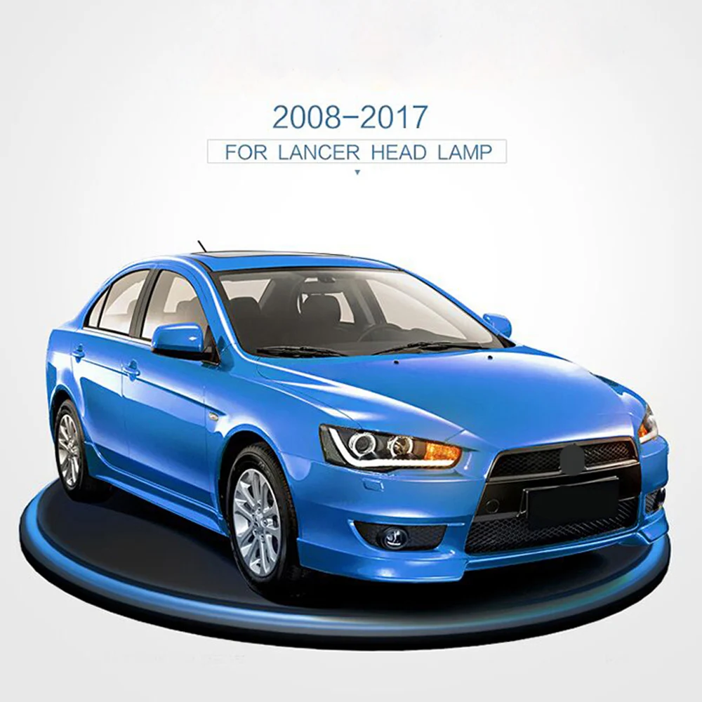 LSmall Автомобиль Стайлинг светодиодная фара в сборе для Mitsubishi Lancer EVO X 2008 2009 2010 2011 2012 2013 фара DRL Низкая Высокая