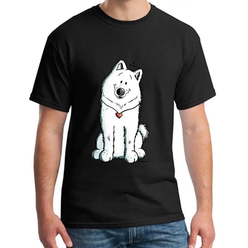 

Funny Samoyed Dog With Heart Comic Dogs tshirt s-10xl Short Sleeve mens t shirts Unique women t shirt tee