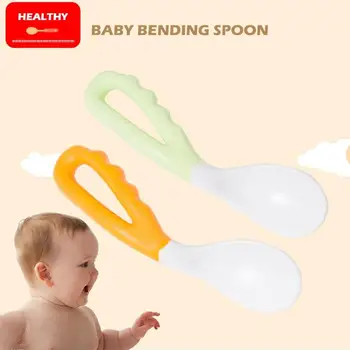 

Baby Spoon Feeding Training Spoon Environmental Durable Kids Infant Toddler Kitchen Utensils Home Baby Essential Supplies