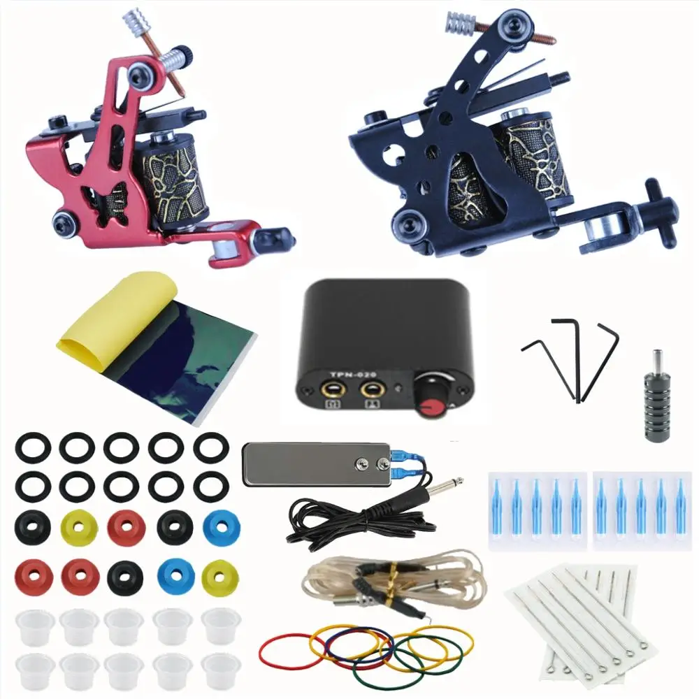 

Starter Tattoo Set 2 Machine Guns Power Supply Permanent Makeup Complete Tattoo Kit