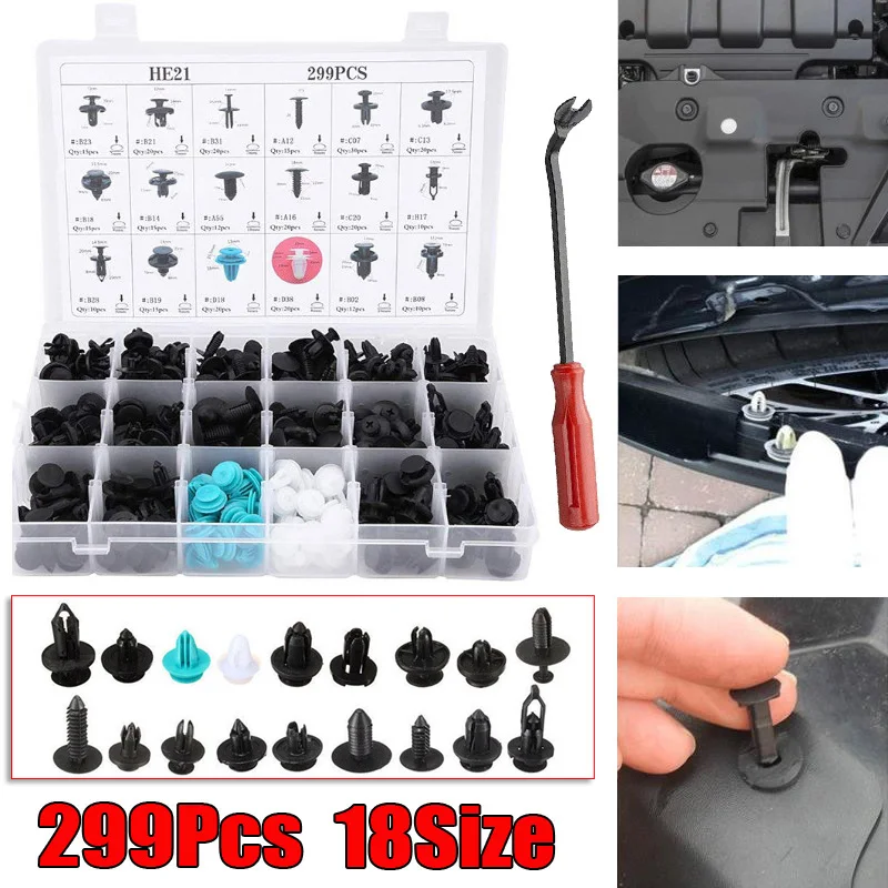 299x Car Body Retainer Fender Push Pin Fastener Panel Clip Assortment For Mazda