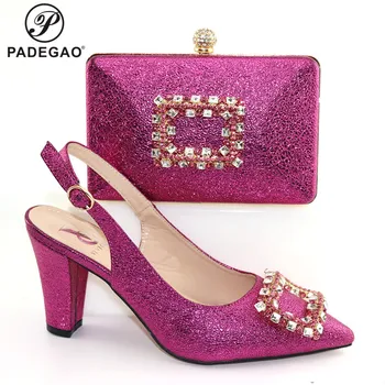 

2020 High Quality and Special Design Woman Shoes And Matching Bag Set Italian Style Pumps Shoes And Bag Set For Party Wedding