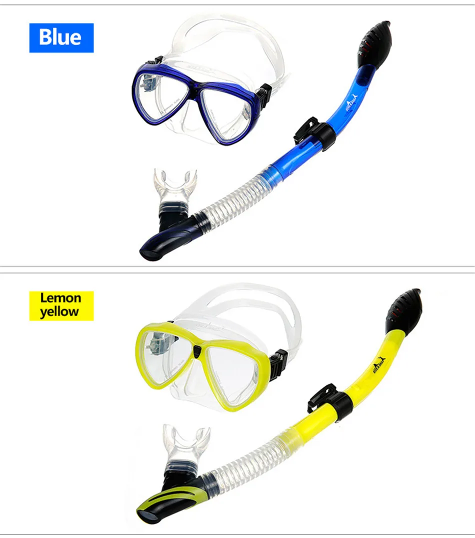 Professional Diving Goggles Full Dry Snorkel Set Scuba Diving Snorkeling Silicone Diving Goggles Snorkel Goggles Swimming Pool