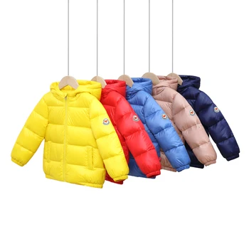 

2020 New Winter Childrens Clothes Boys Down Jacket Plus Velvet Babys Down Coat Girls Fashion Hooded Zipper Outwear For Kids