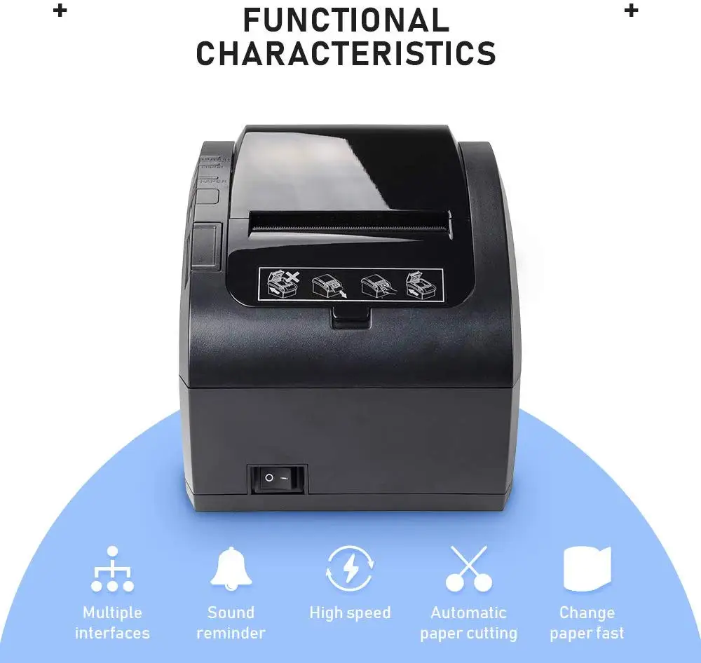 cheap mini printer 80mm Auto Cutter Thermal Receipt Printer POS Printer with Usb Ethernet Bluetoot WIFI RS232 for Hotel/Kitchen/Restaurant canon small photo printer