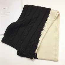 Новинка года; зимний шерстяной вязаный шарф для девочек; Модный двухцветный шарф-шаль для мальчиков и девочек; детский шейный платок для детей от 2 до 12 лет