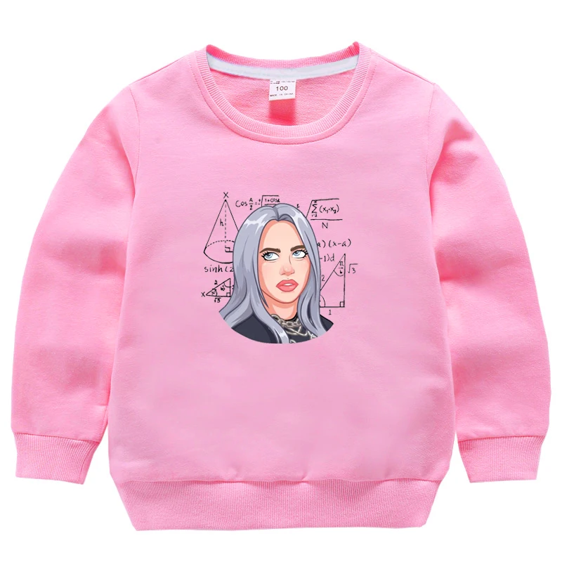 Свитшоты Billie Eilish Mathematics Pun с рисунком для девочек; худи для маленьких мальчиков; свитер для малышей с круглым вырезом и длинными рукавами