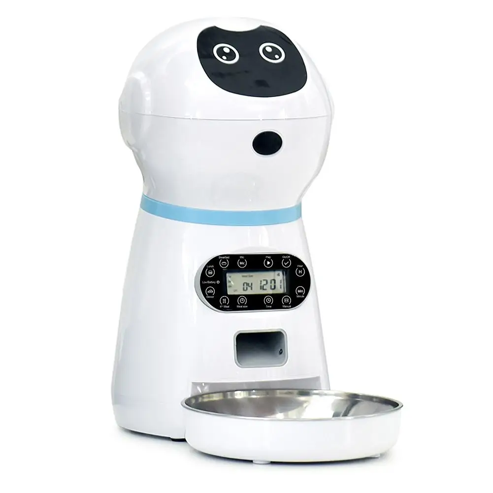 

3.5L Automatic Pet Feeder With Voice Record Pets Food Bowl For Medium Small Dog Cat LCD Screen Dispensers 4 Times One Day Timing