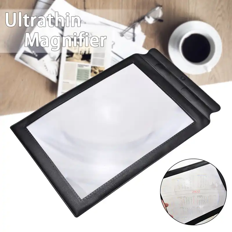 Lupa transparente de tamaño A4, lupa de página completa, lupa de PVC para  lentes de lectura mayores para leer pequeñas impresiones|Lentes| -  AliExpress