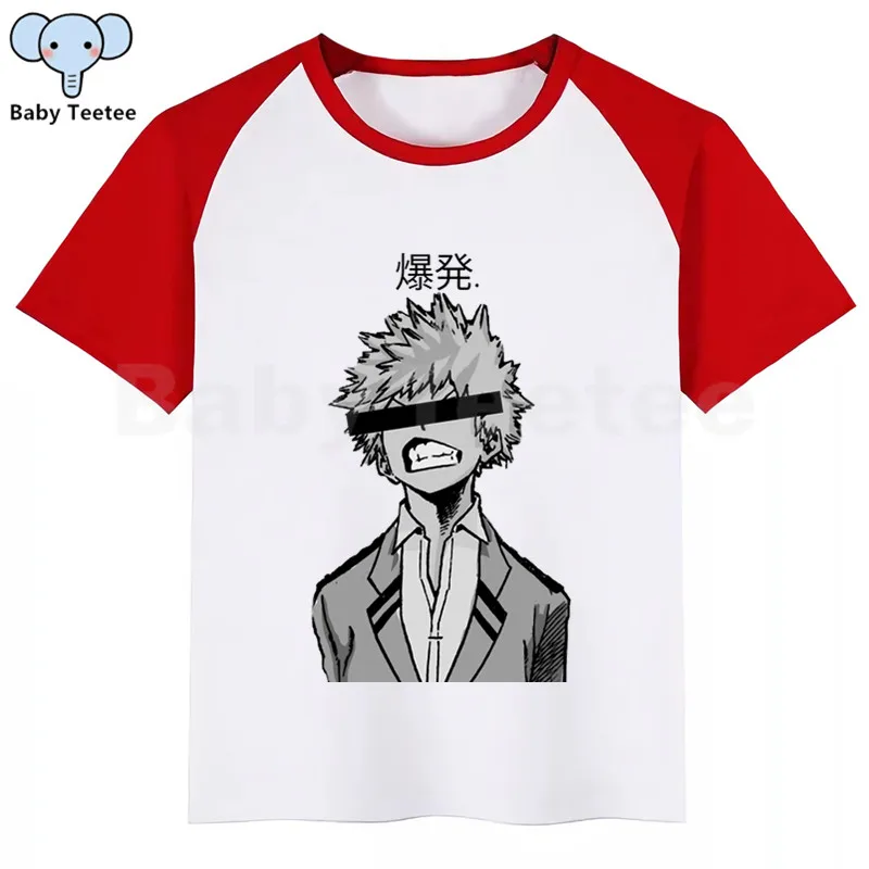My Hero Academy Boku No Hero Academy/Детская летняя забавная футболка для мальчиков и девочек детская футболка с принтом модная повседневная одежда для малышей - Цвет: RedI