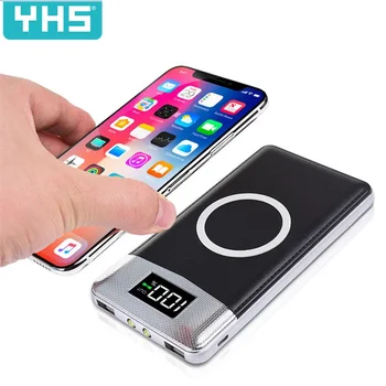 

30000mah Power Bank External Battery Bank Built-in Wireless Charger Powerbank Portable QI Wireless Charger For iPhone 8 8plus XS