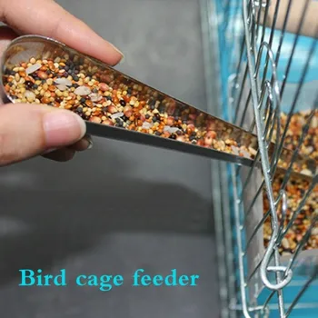 

Parrot Bird Cage Stainless Steel Feeding Spoon Bird Feeder Accessory for Pigeon Peony Cockatiel Parrot Feeding Scoop Spoons