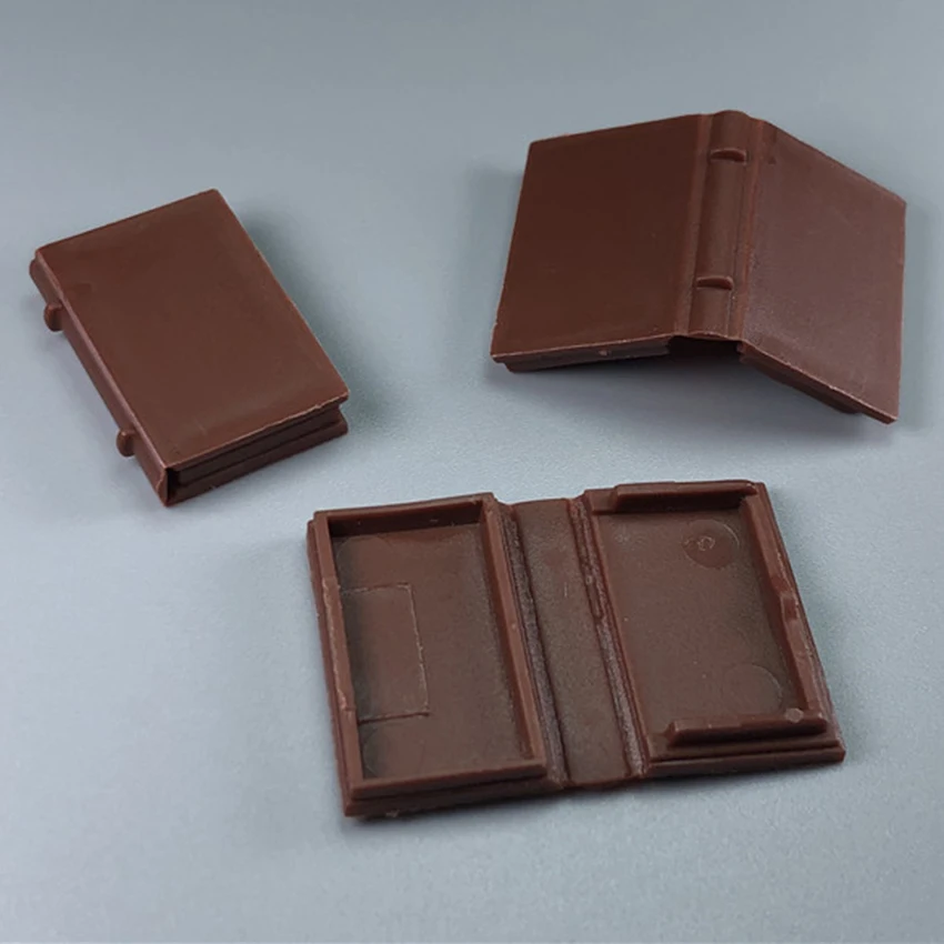 10Pcslot MOC Brown Book Diary Notebook Book Accessories Brick Figures Accessories Building Block Children DIY Scene Toy Gift (4)