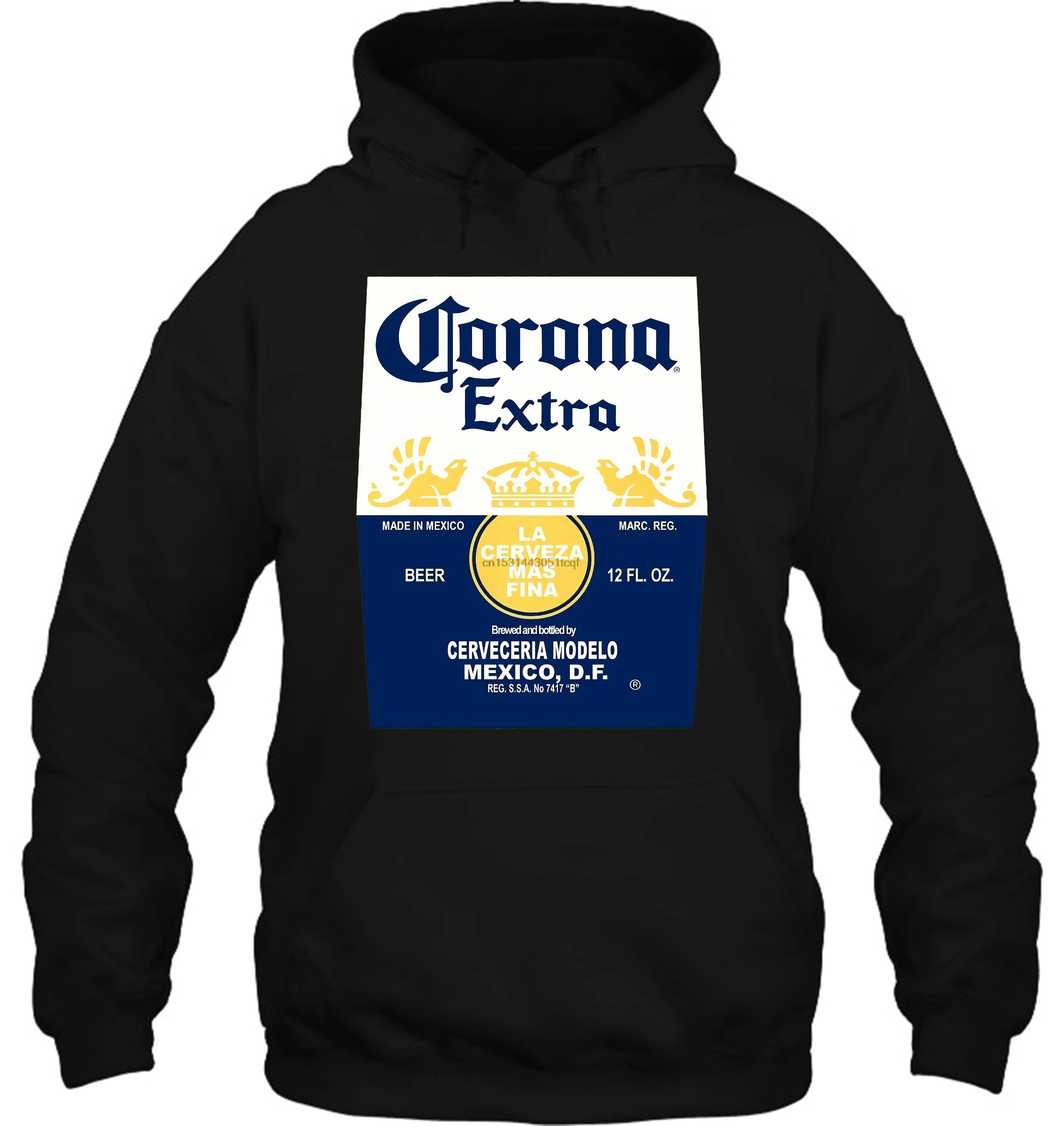 Мужская толстовка с капюшоном Corona Bottle желтая футболка от BMF одежда забавная