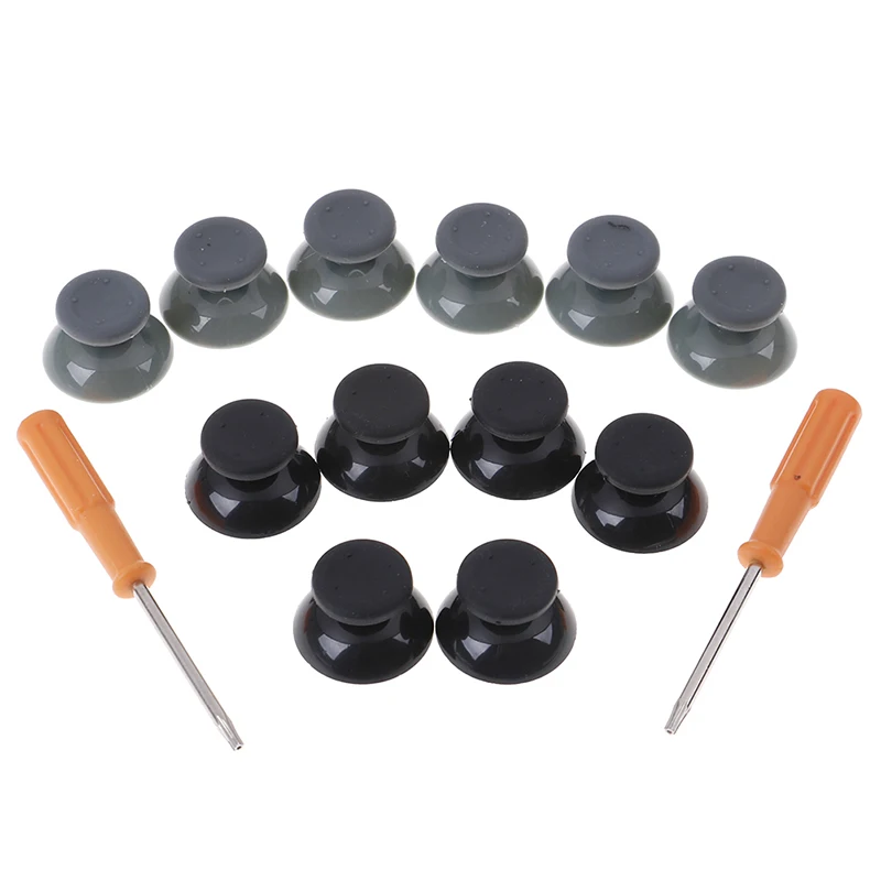 

7pcs/set Black Gray 3d Analog Stick for Xbox 360 Controller Thumbsticks Caps for X box 360 Gamepad Repair Parts with Tool