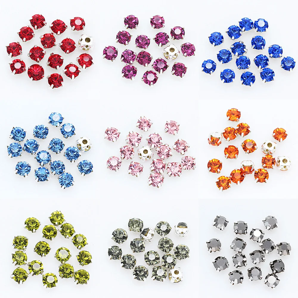 Promotion SS12-SS40 Crystals Claw Cup Rhinestone shiny strass stones metal base Fabric beads Craft Top Rhinestones For Clothes